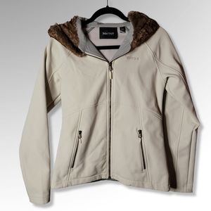 Marmot Davos Soft Shell Furlong Faux Fur Hooded Winter Jacket - Women's Small